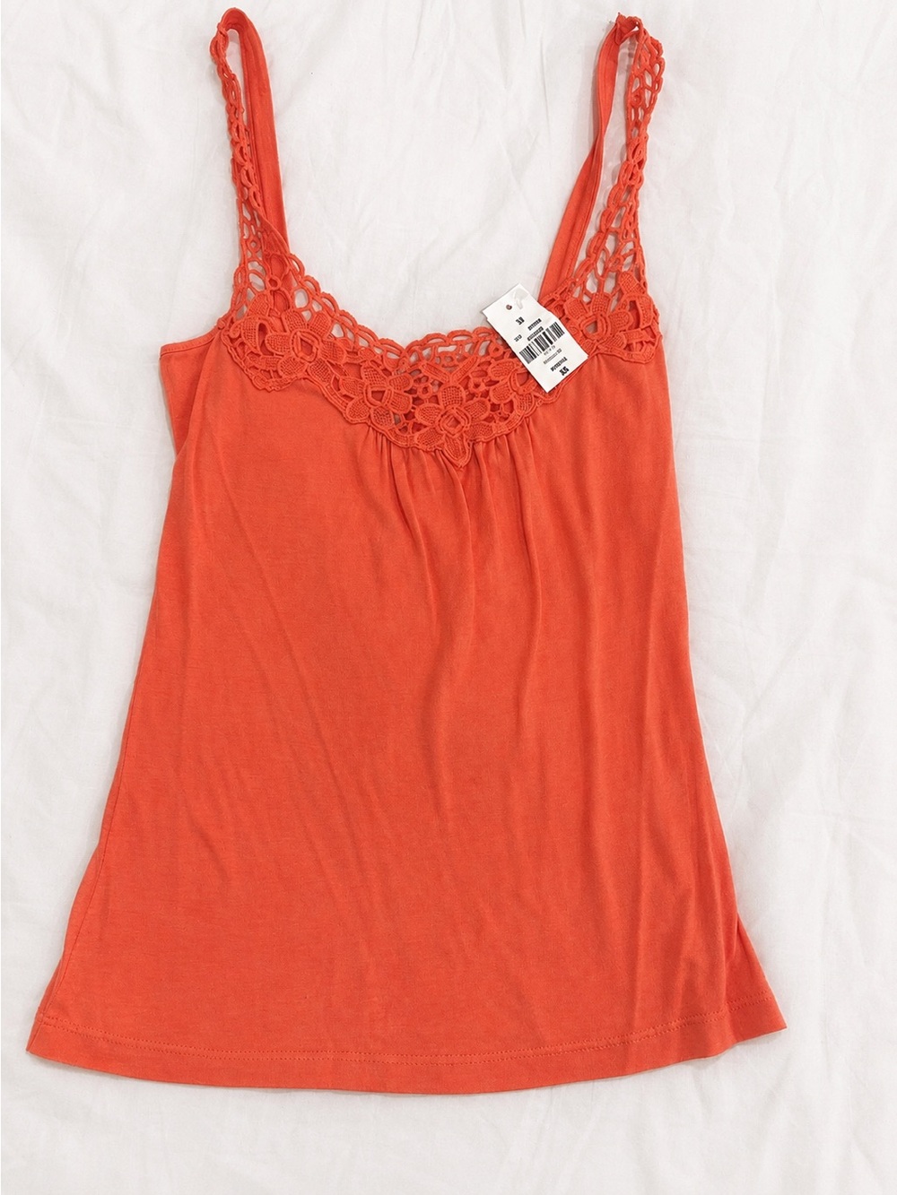 Emma & Sam Coral Crochet Lace Tank Top XS Boho NWT